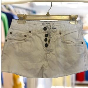 FREE‎ PEOPLE Sz 24 Jean Shorts Cut Off Exposed Button Fly